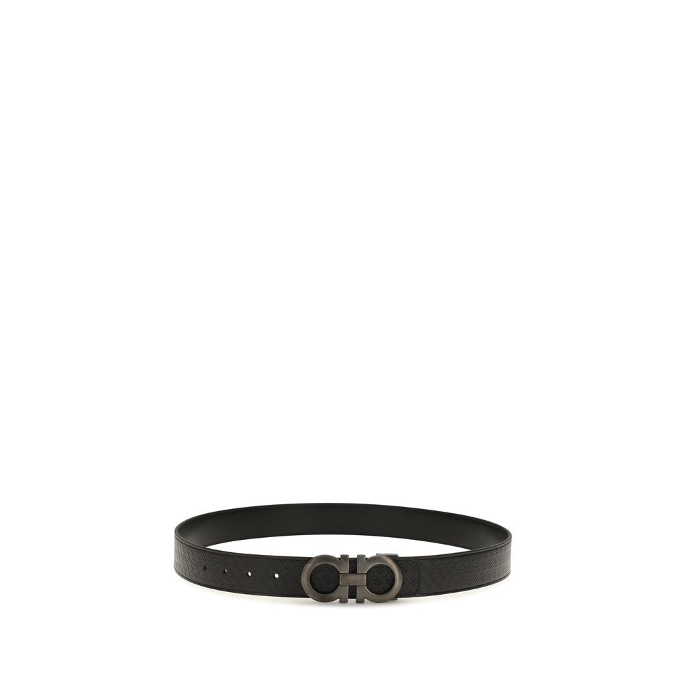 Ferragamo Black Calf Leather Bos Taurus Regular Belt