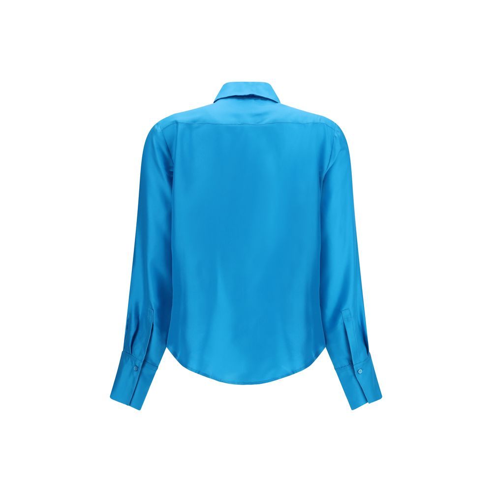 SA SU PHI Blue Silk Dress Shirt