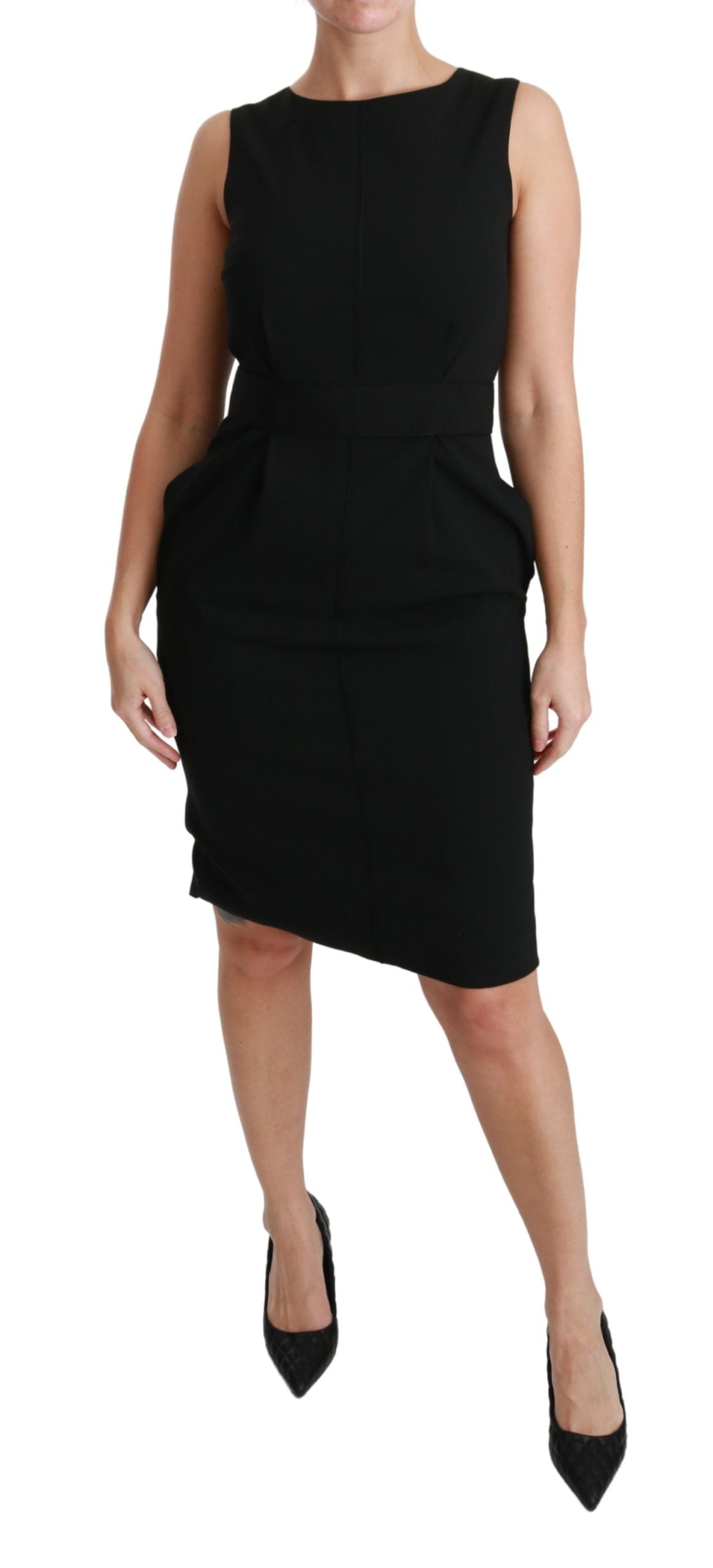 Dolce & Gabbana Black Sheath Stretch Formal Dress - Luxe Nova