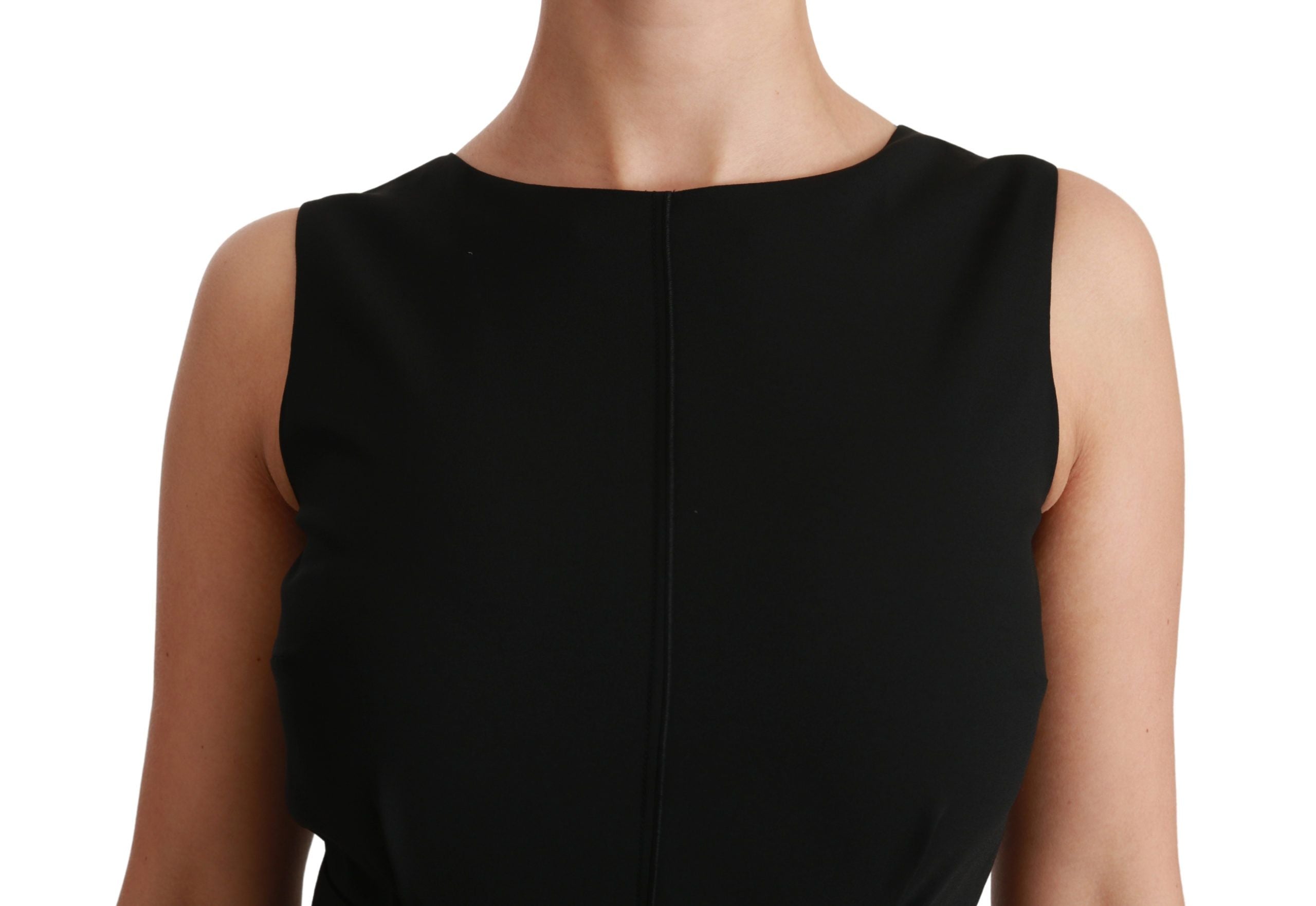 Dolce & Gabbana Black Sheath Stretch Formal Dress - Luxe Nova