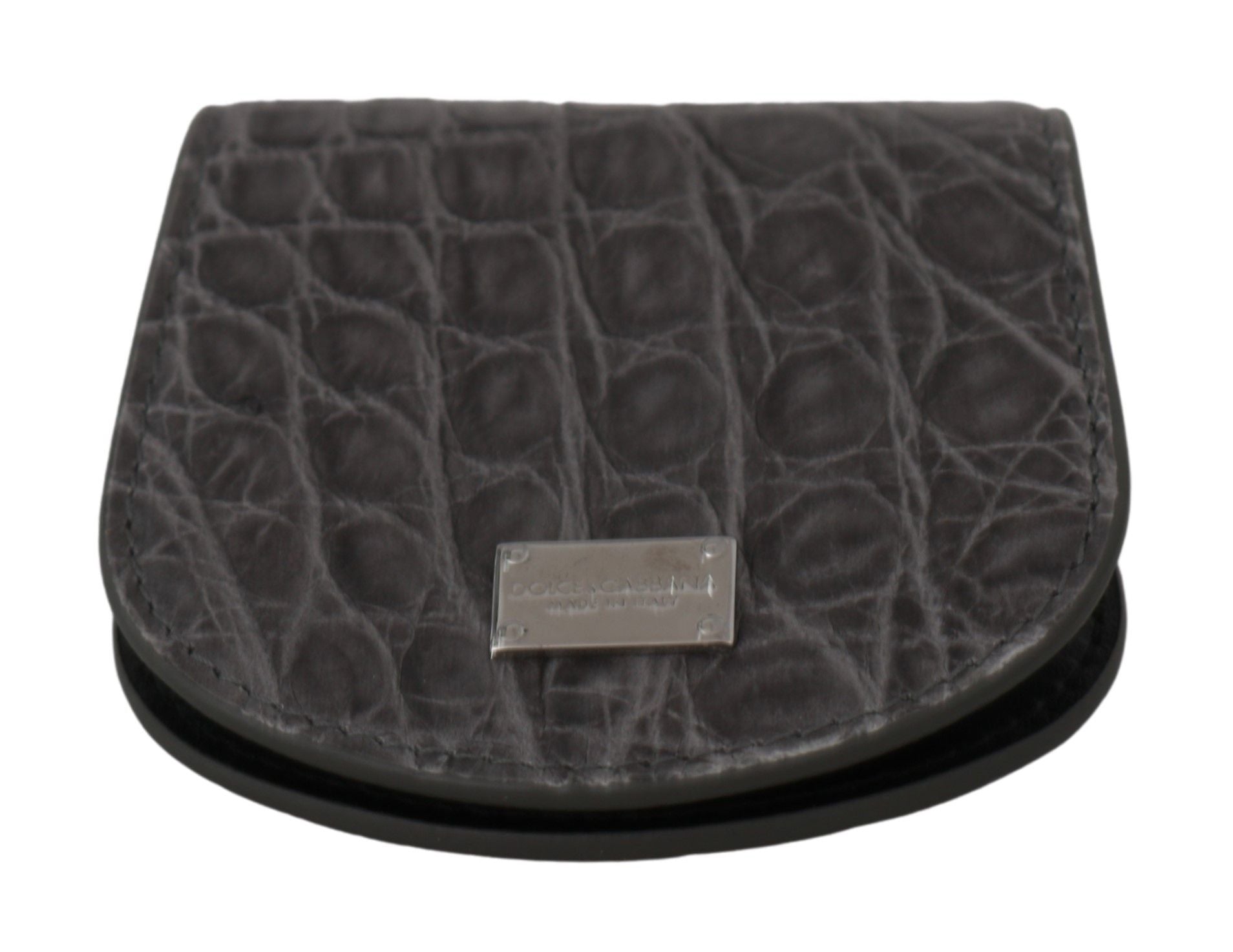 Dolce & Gabbana Gray Exotic Skin Condom Case Holder Pocket Wallet - Luxe Nova