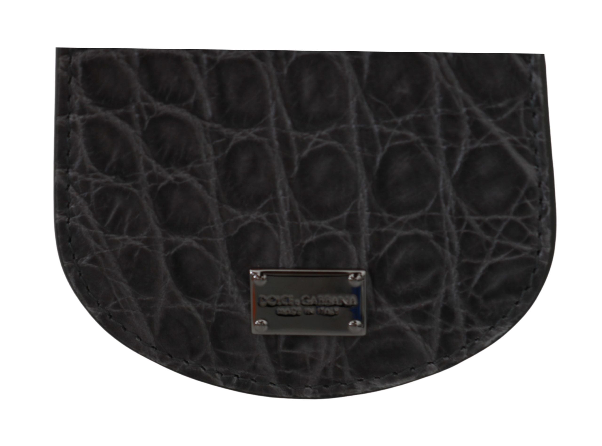 Dolce & Gabbana Gray Exotic Skin Condom Case Holder Pocket Wallet - Luxe Nova