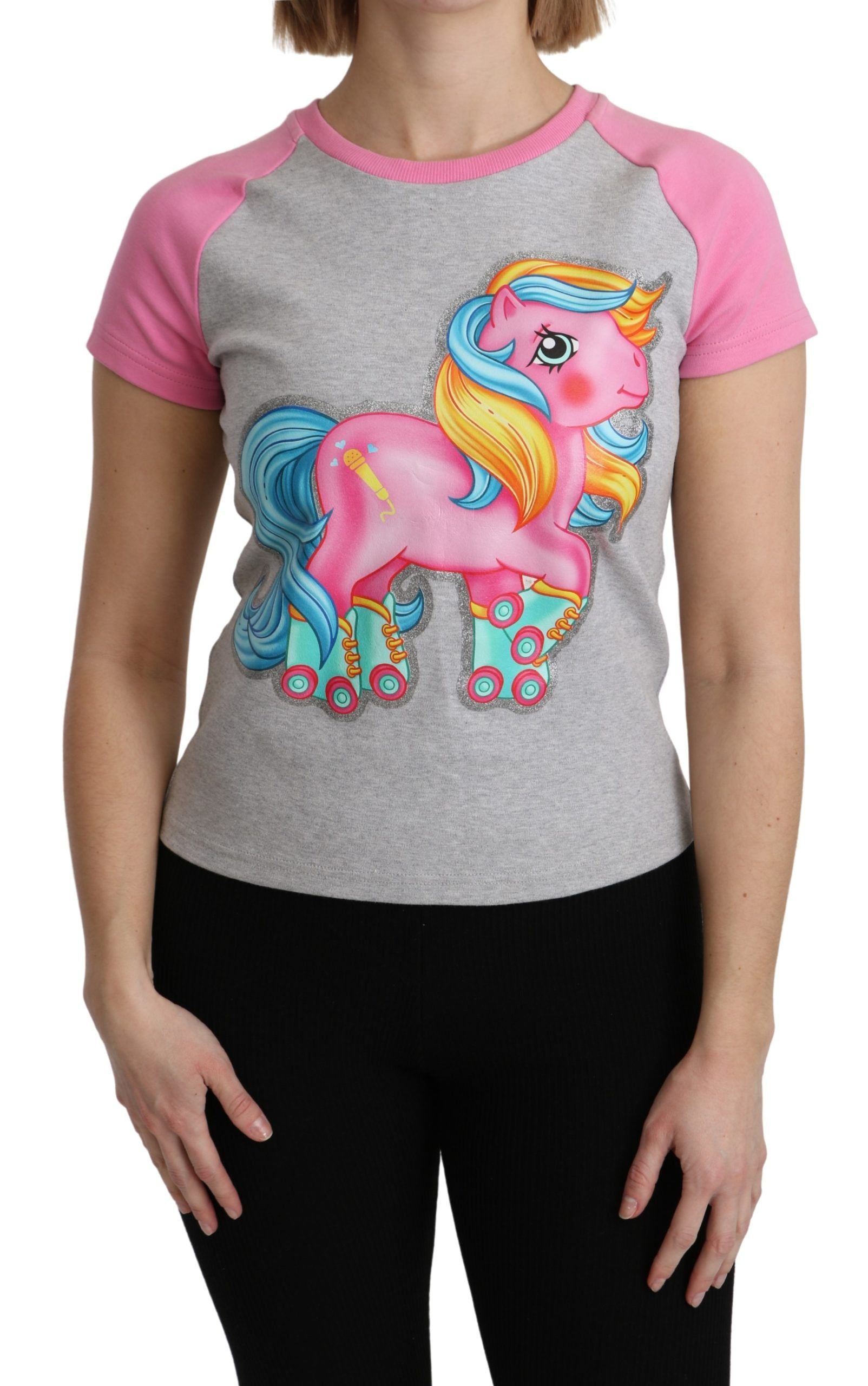 Moschino Gray and pink Cotton T-shirt My Little Pony Top - Luxe Nova