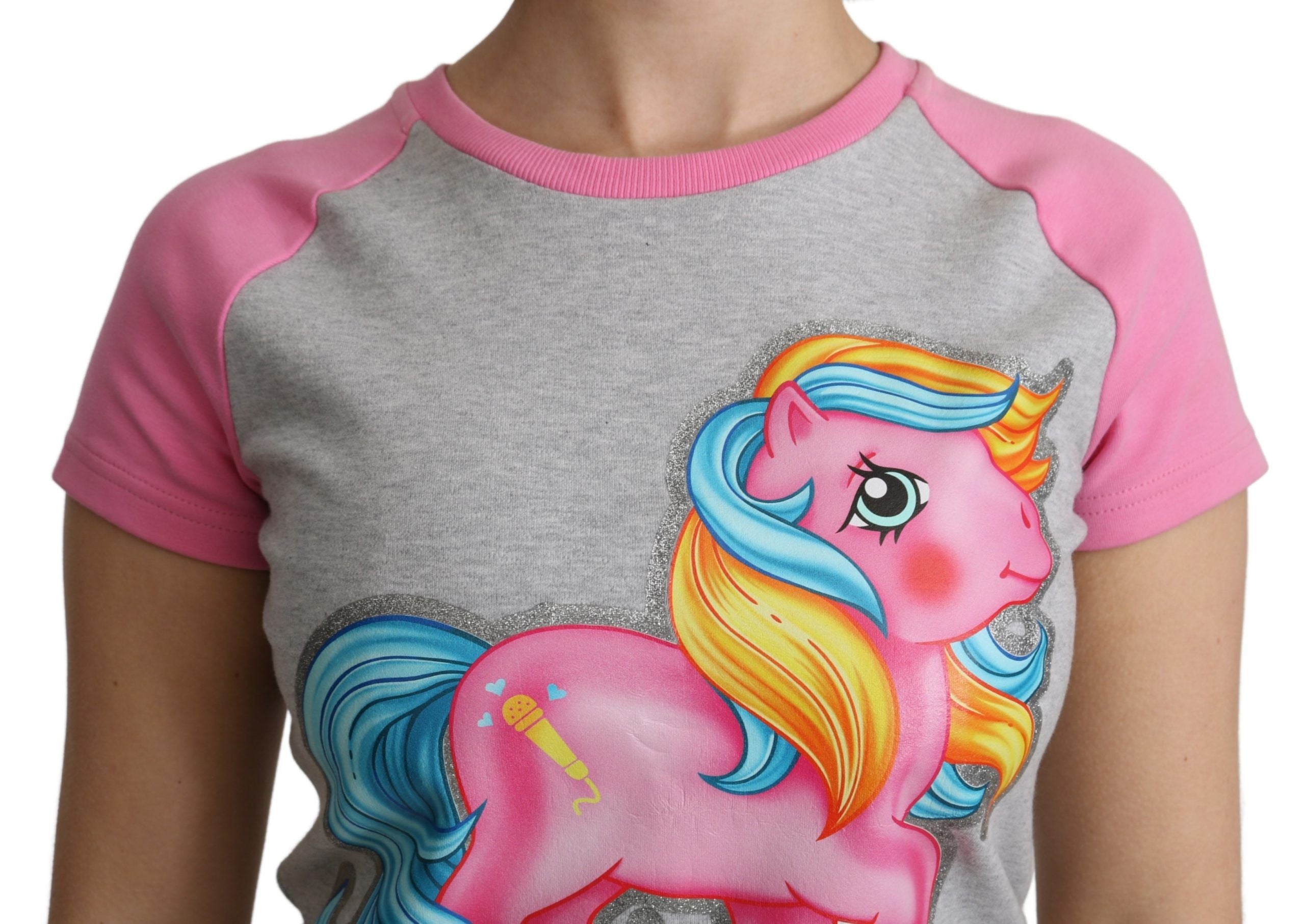 Moschino Gray and pink Cotton T-shirt My Little Pony Top - Luxe Nova