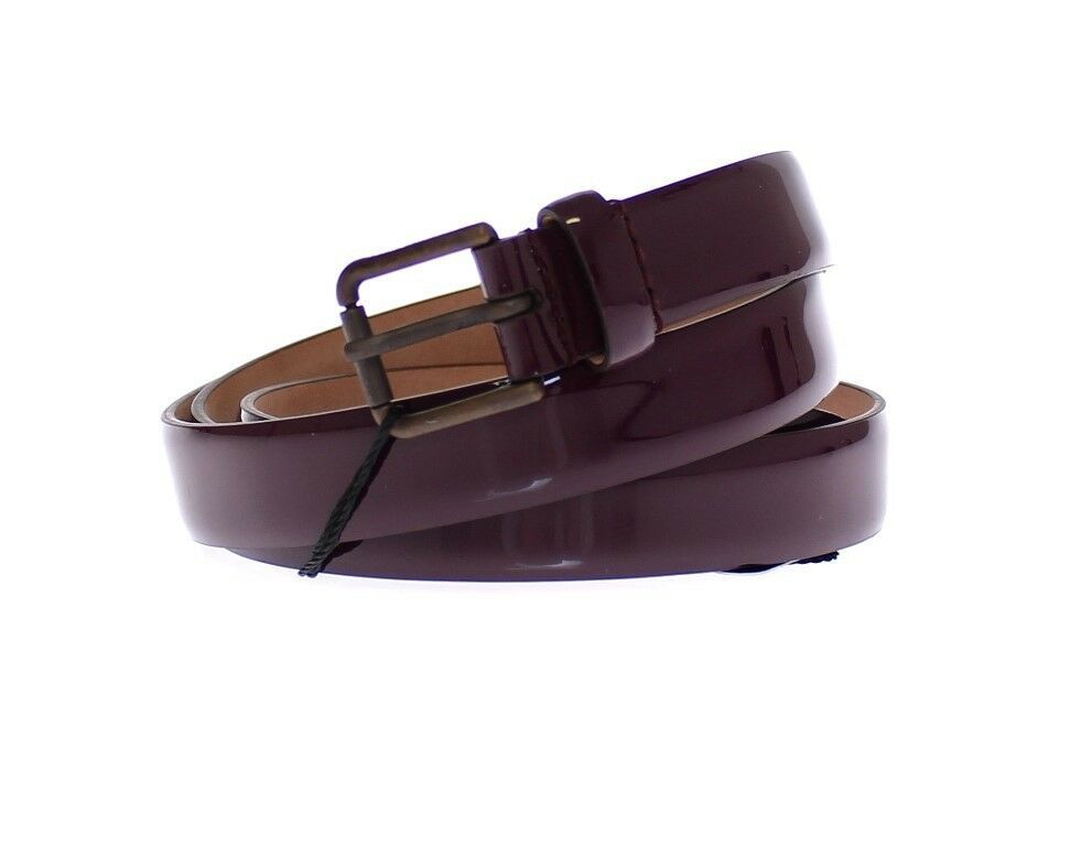 Dolce & Gabbana Purple Leather Logo Cintura Gürtel Belt - Luxe Nova