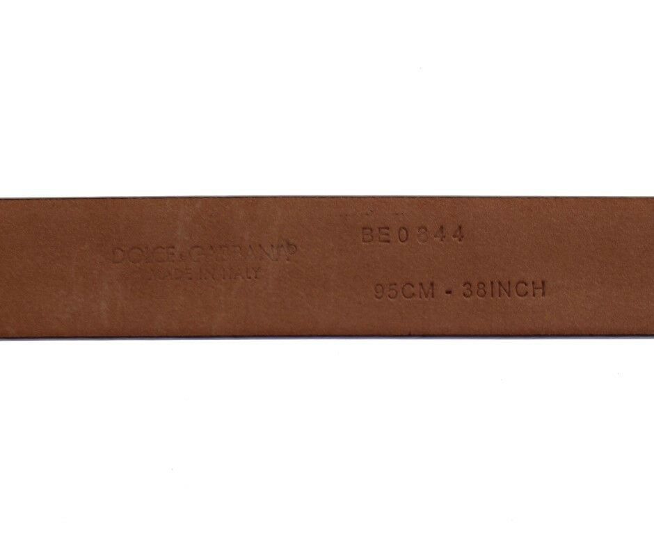 Dolce & Gabbana Purple Leather Logo Cintura Gürtel Belt - Luxe Nova