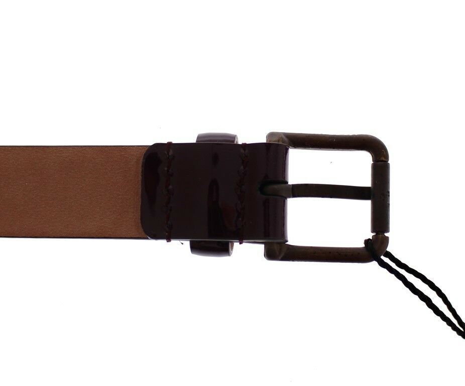 Dolce & Gabbana Purple Leather Logo Cintura Gürtel Belt - Luxe Nova