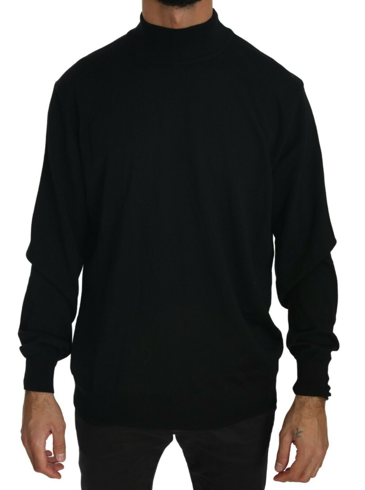 MILA SCHÖN Black Turtle Neck Pullover Top Virgin Wool Sweater - Luxe Nova