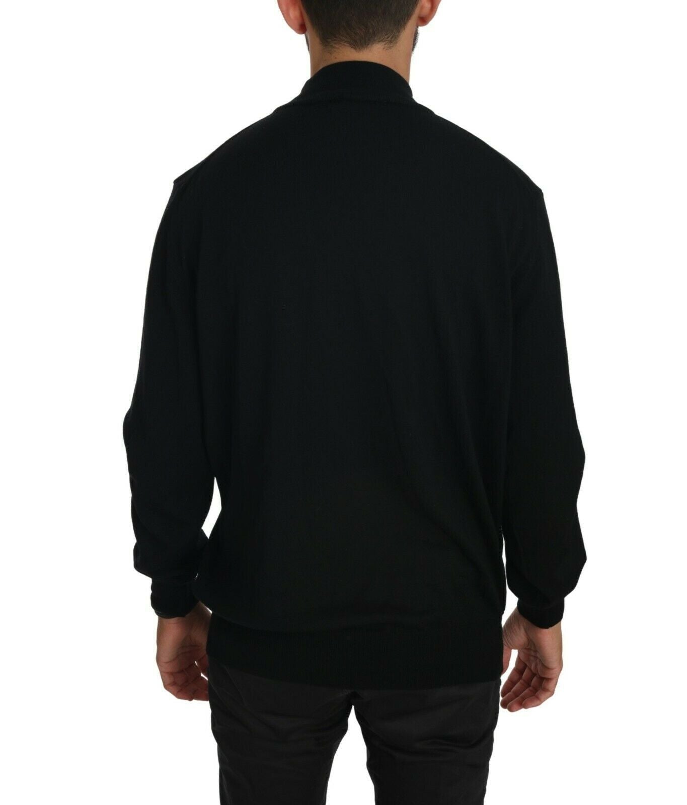 MILA SCHÖN Black Turtle Neck Pullover Top Virgin Wool Sweater - Luxe Nova