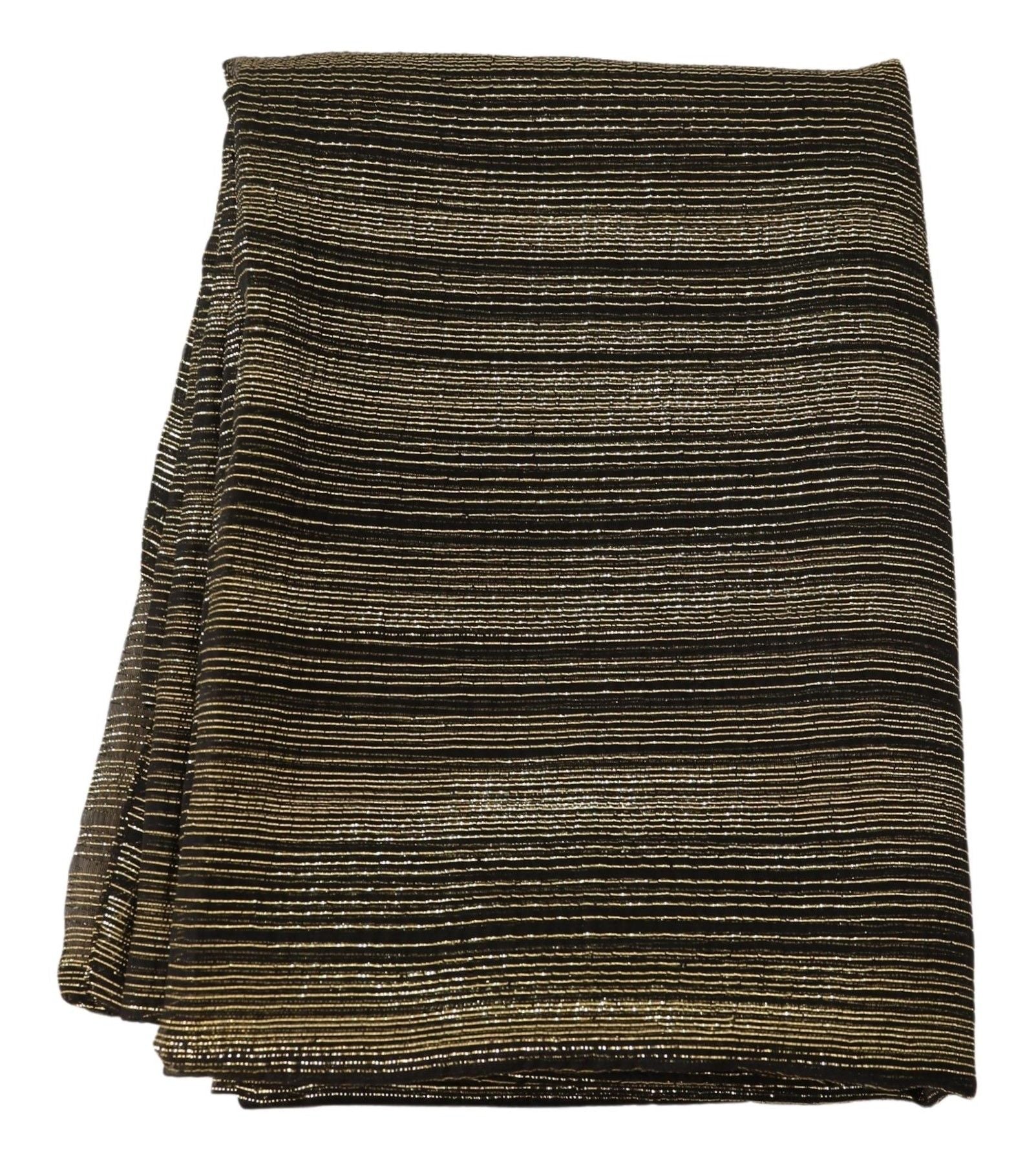 Dolce & Gabbana Metallic Gold Silk Stretch Shawl Wrap Scarf