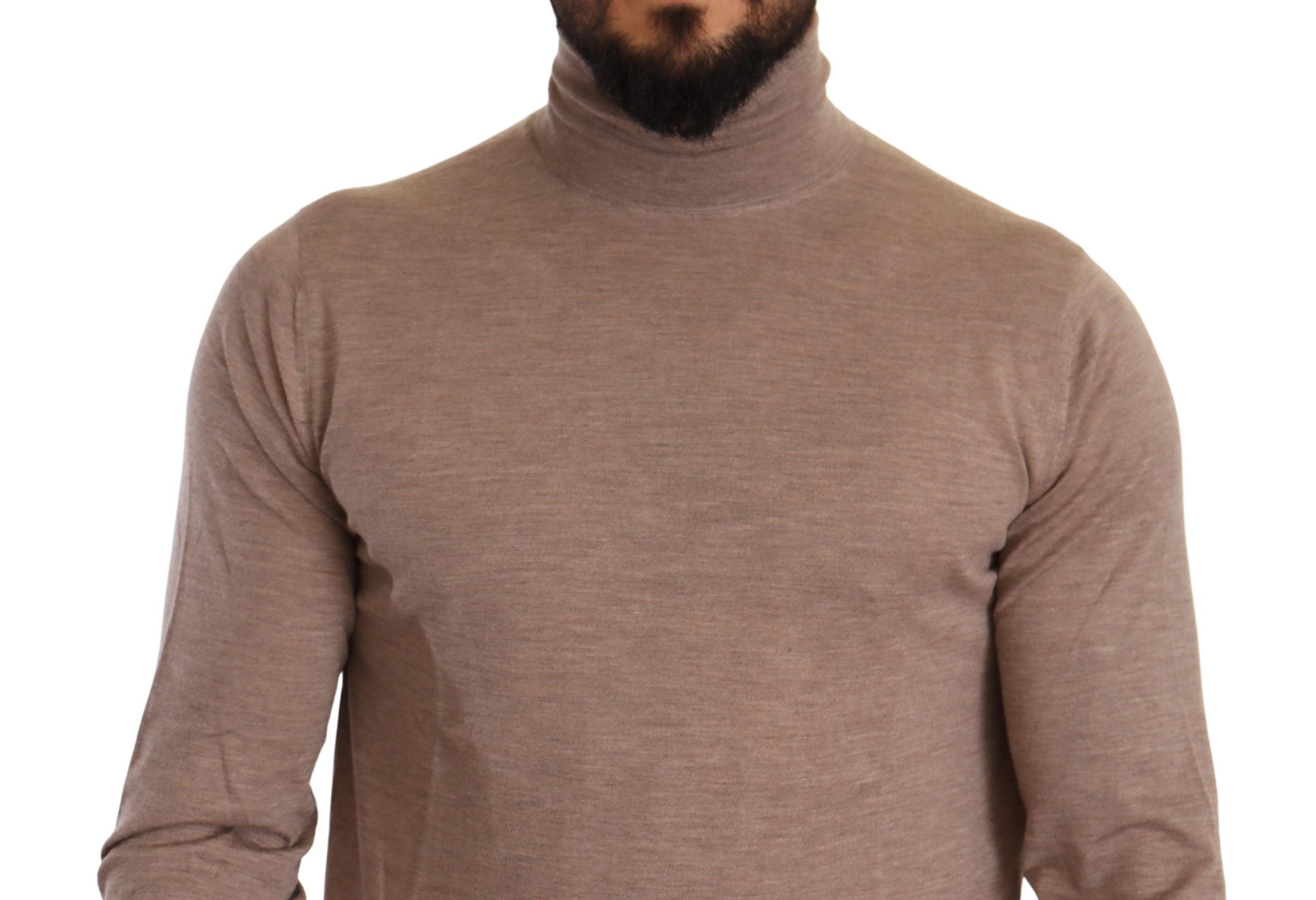Dolce & Gabbana Brown Cashmere Turtleneck Pullover Sweater