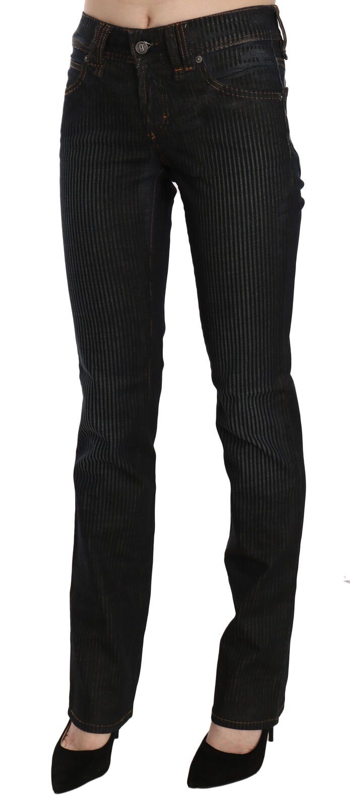 John Galliano Black Mid Waist Slim Fit Corduroy Denim Casual Pants - Luxe Nova