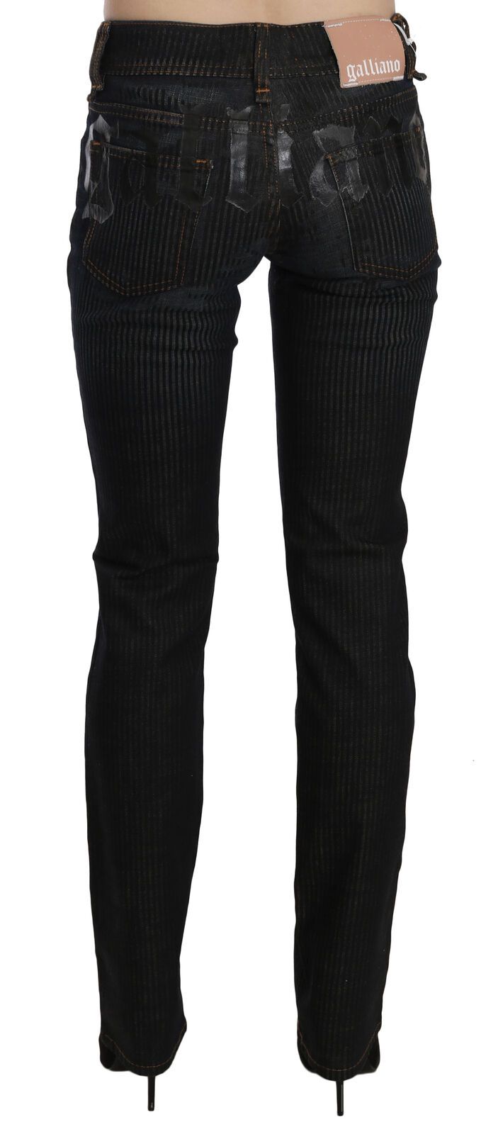 John Galliano Black Mid Waist Slim Fit Corduroy Denim Casual Pants - Luxe Nova