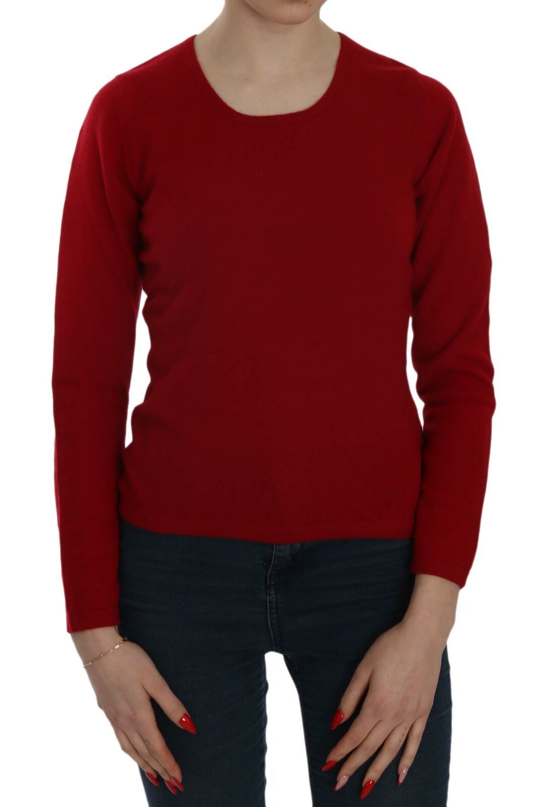 MILA SCHÖN Red Round Neck Pullover Cashmere Sweater - Luxe Nova