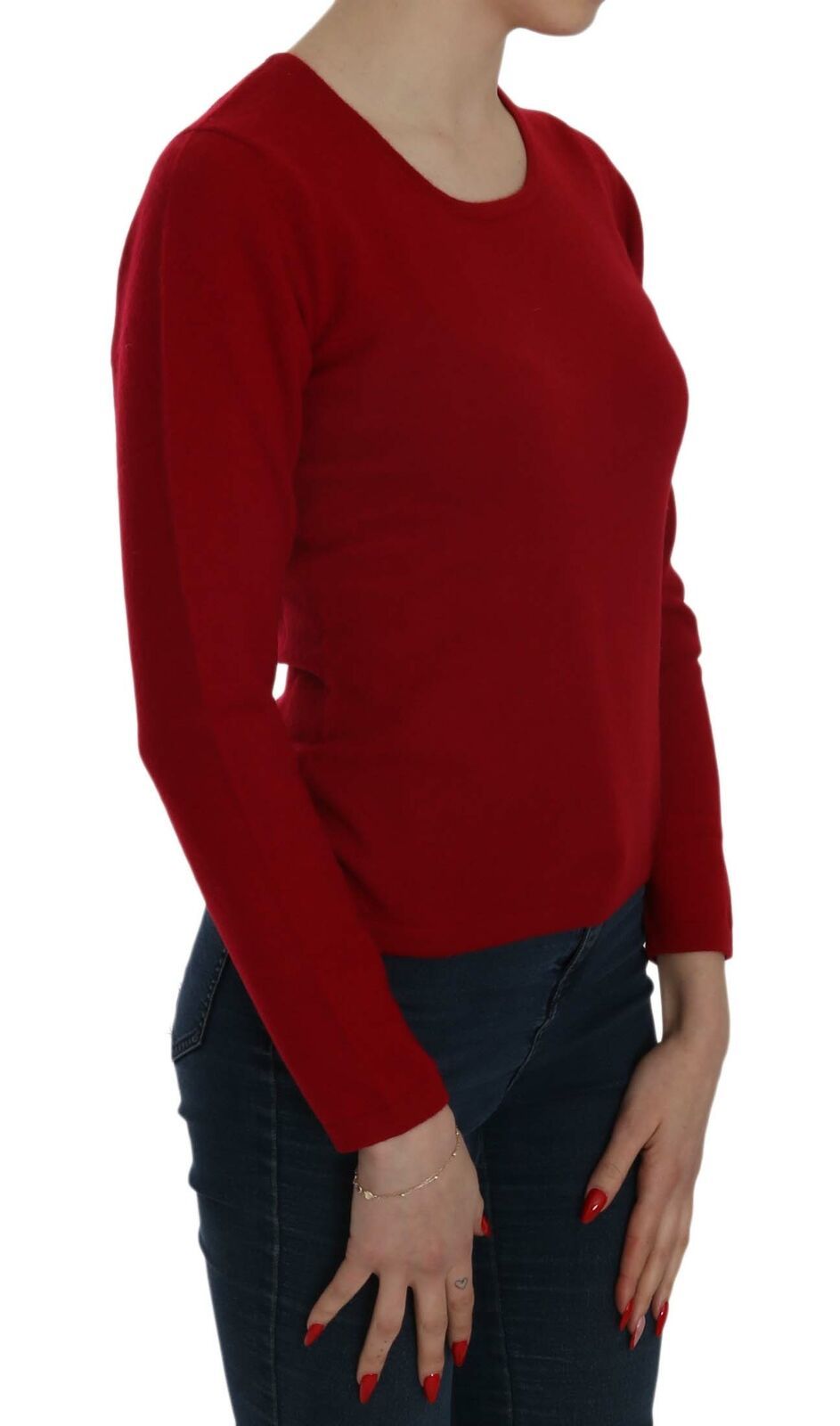 MILA SCHÖN Red Round Neck Pullover Cashmere Sweater - Luxe Nova