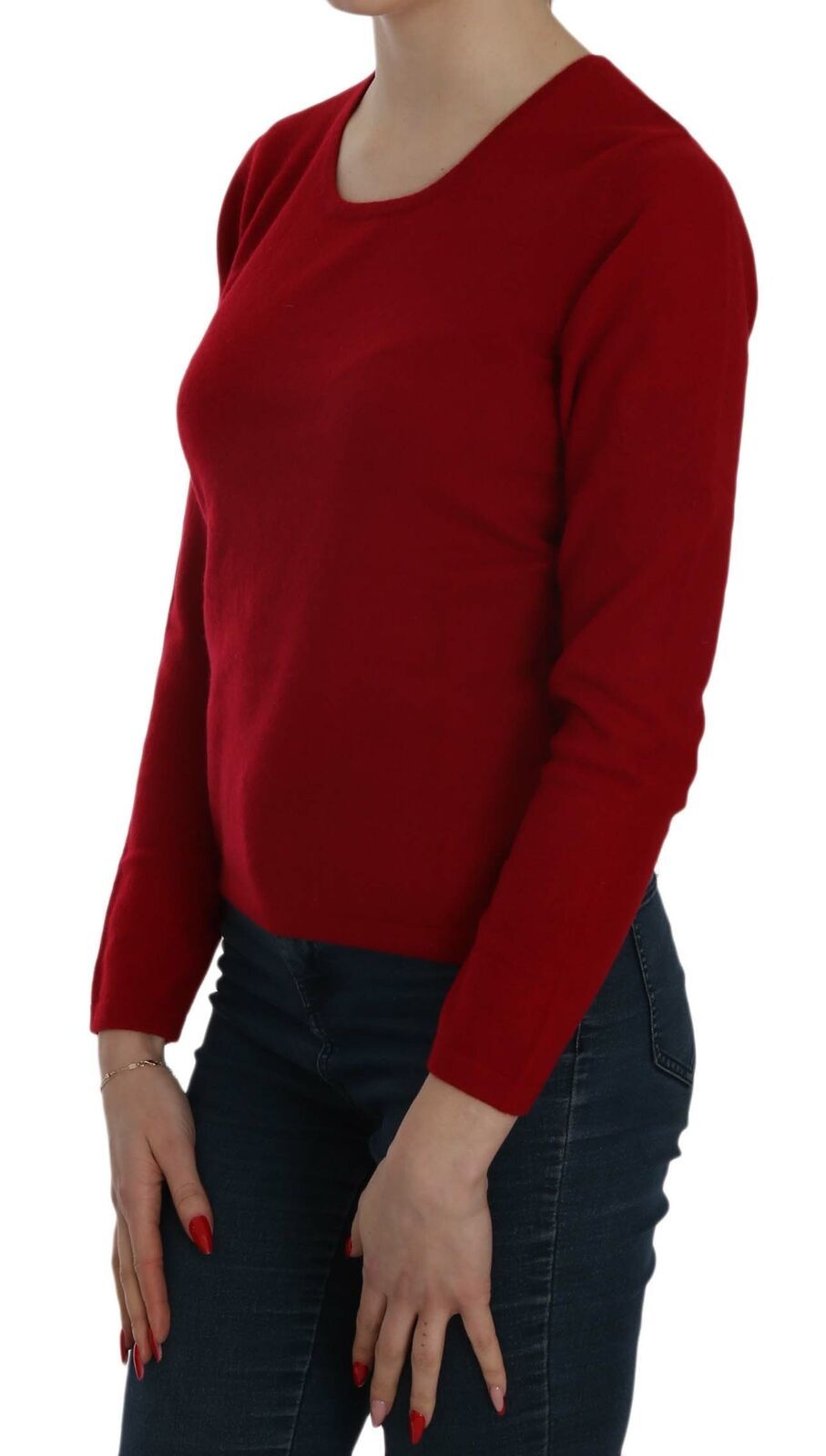 MILA SCHÖN Red Round Neck Pullover Cashmere Sweater - Luxe Nova