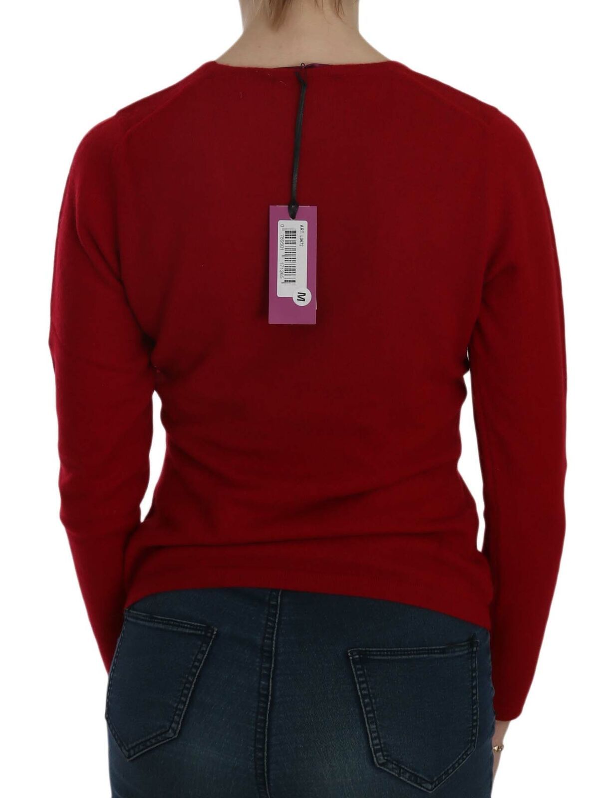 MILA SCHÖN Red Round Neck Pullover Cashmere Sweater - Luxe Nova