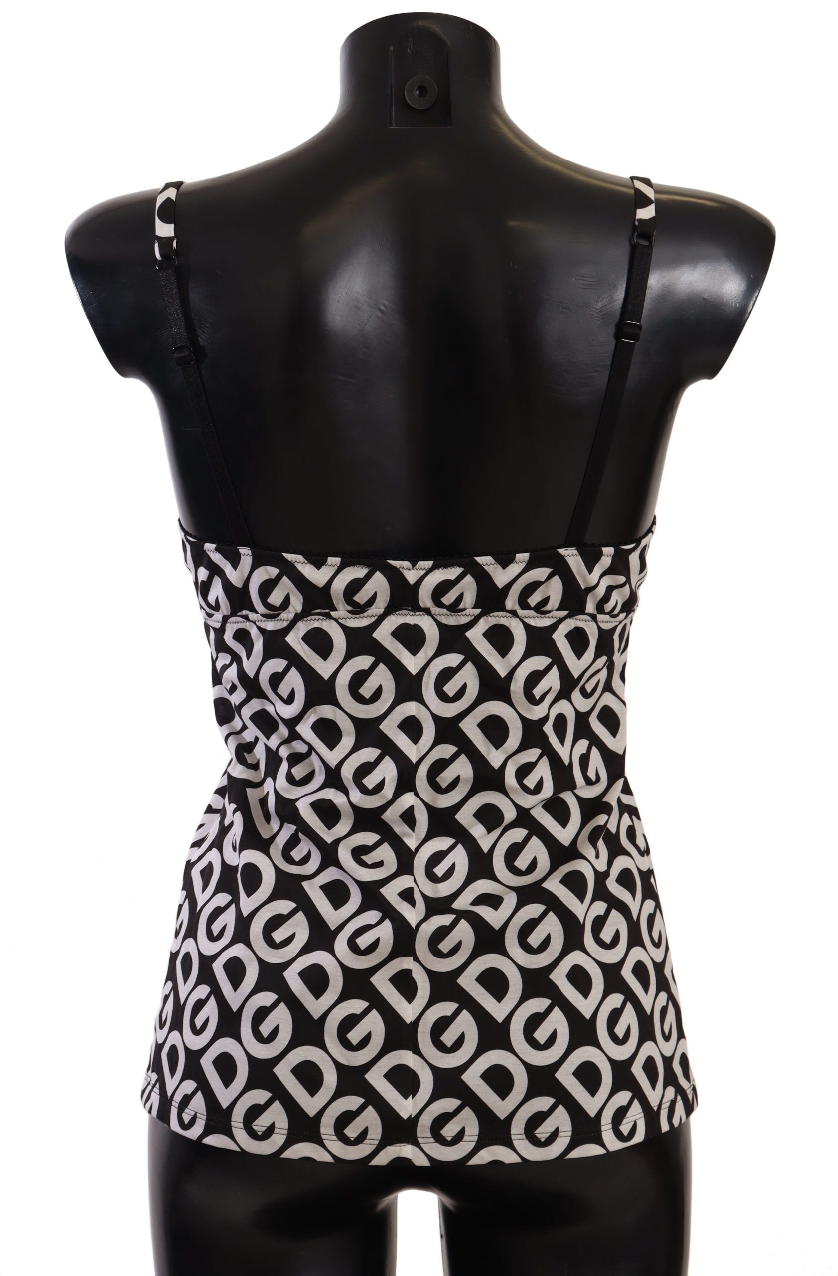 Dolce & Gabbana Black White Logo Print Camisole Top Underwear - Luxe Nova