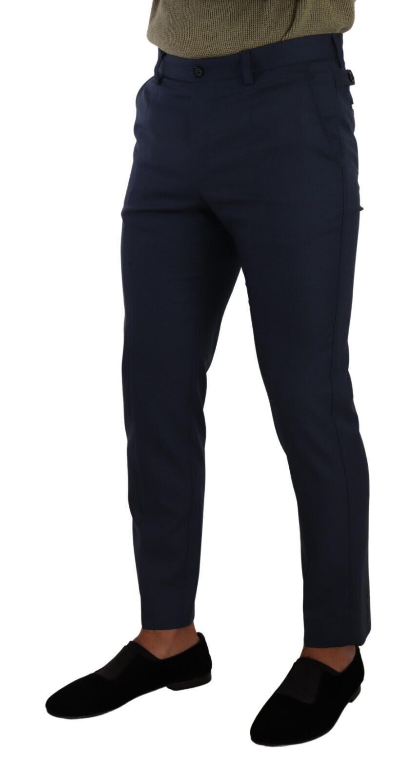 Dolce & Gabbana Dark Blue Wool Skinny Formal Dress Pants - Luxe Nova