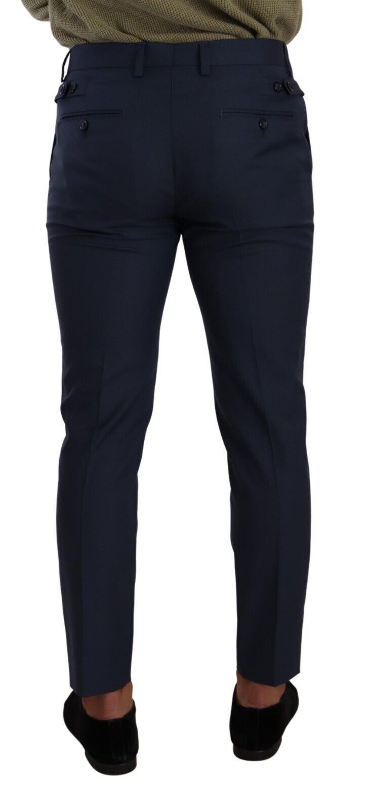 Dolce & Gabbana Dark Blue Wool Skinny Formal Dress Pants - Luxe Nova