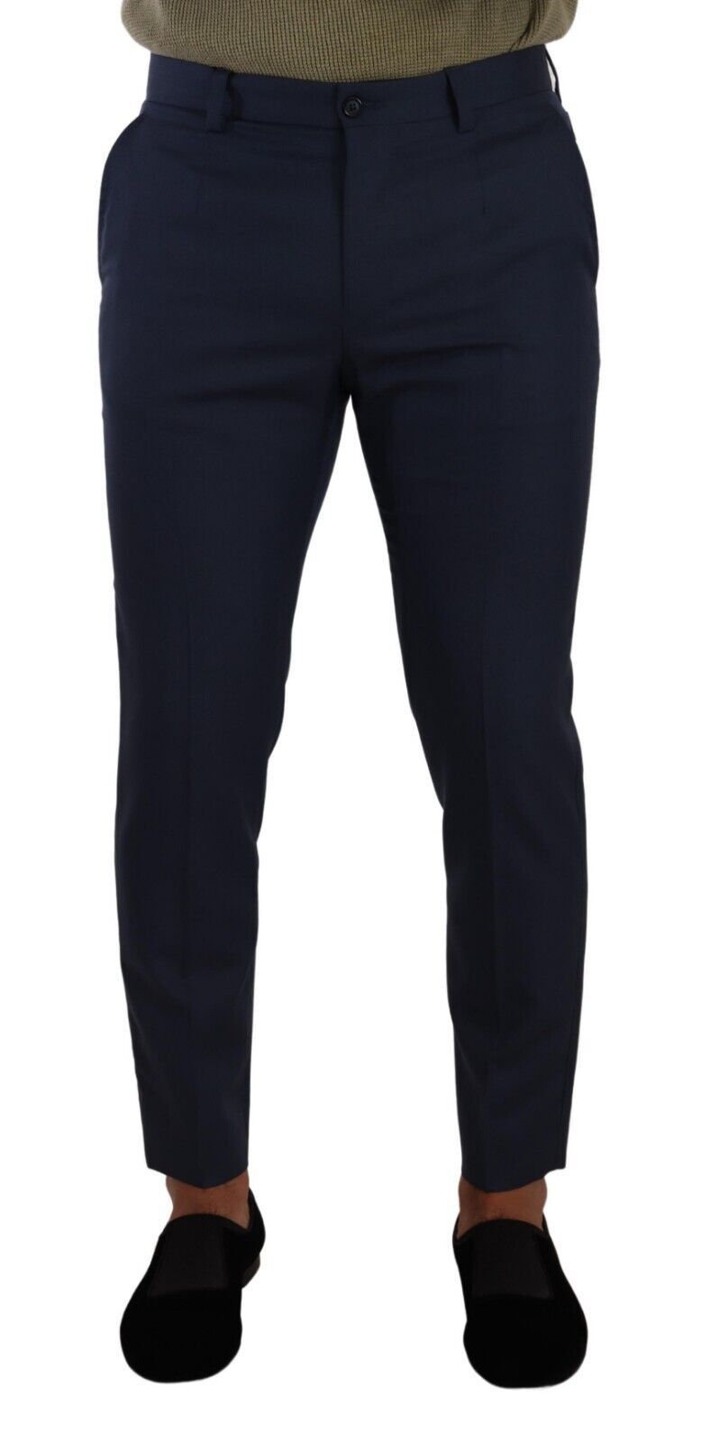 Dolce & Gabbana Dark Blue Wool Skinny Formal Dress Pants - Luxe Nova