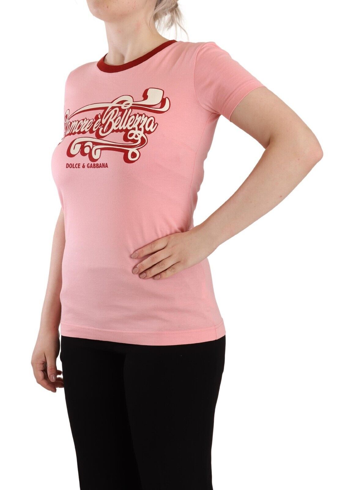 Dolce & Gabbana Pink Cotton Short Sleeves Crewneck T-shirt Top
