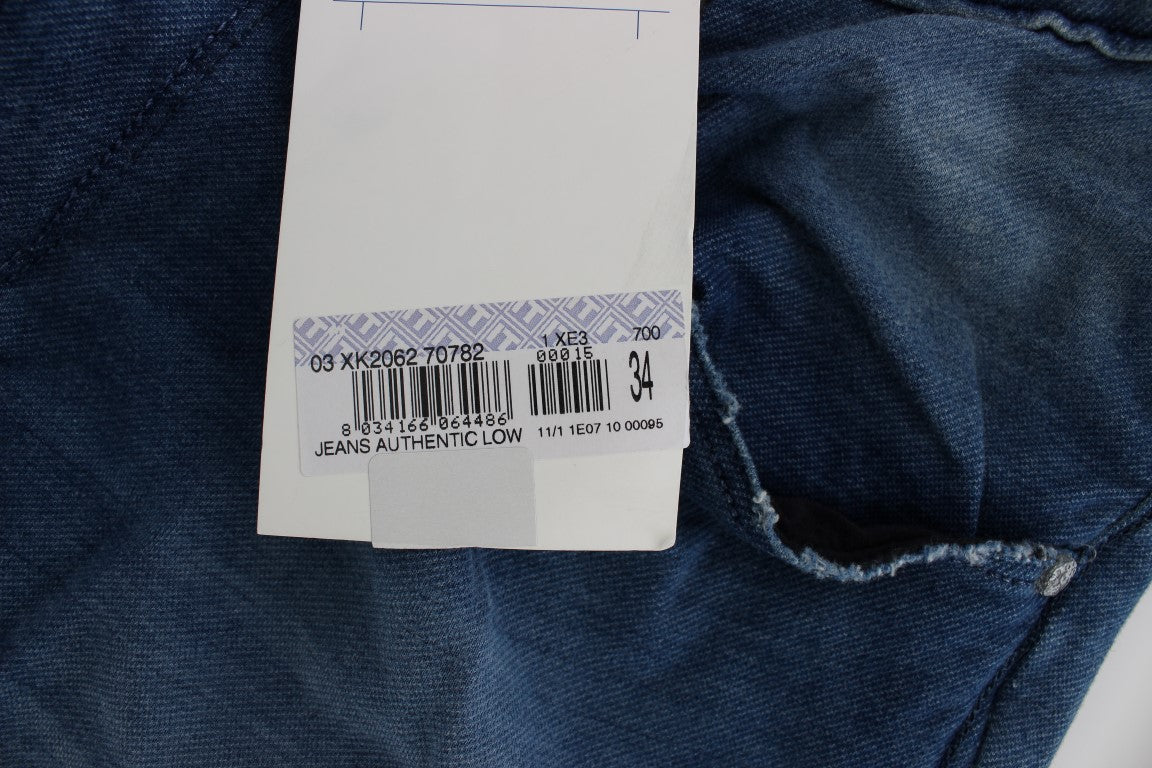 Acht Blue Wash Denim Cotton Stretch Slim Fit Jeans
