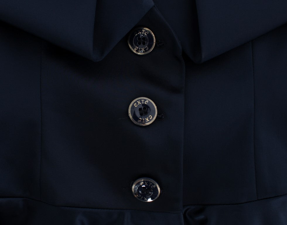 Exte Blue Three Button Single Breasted Blazer Jacket