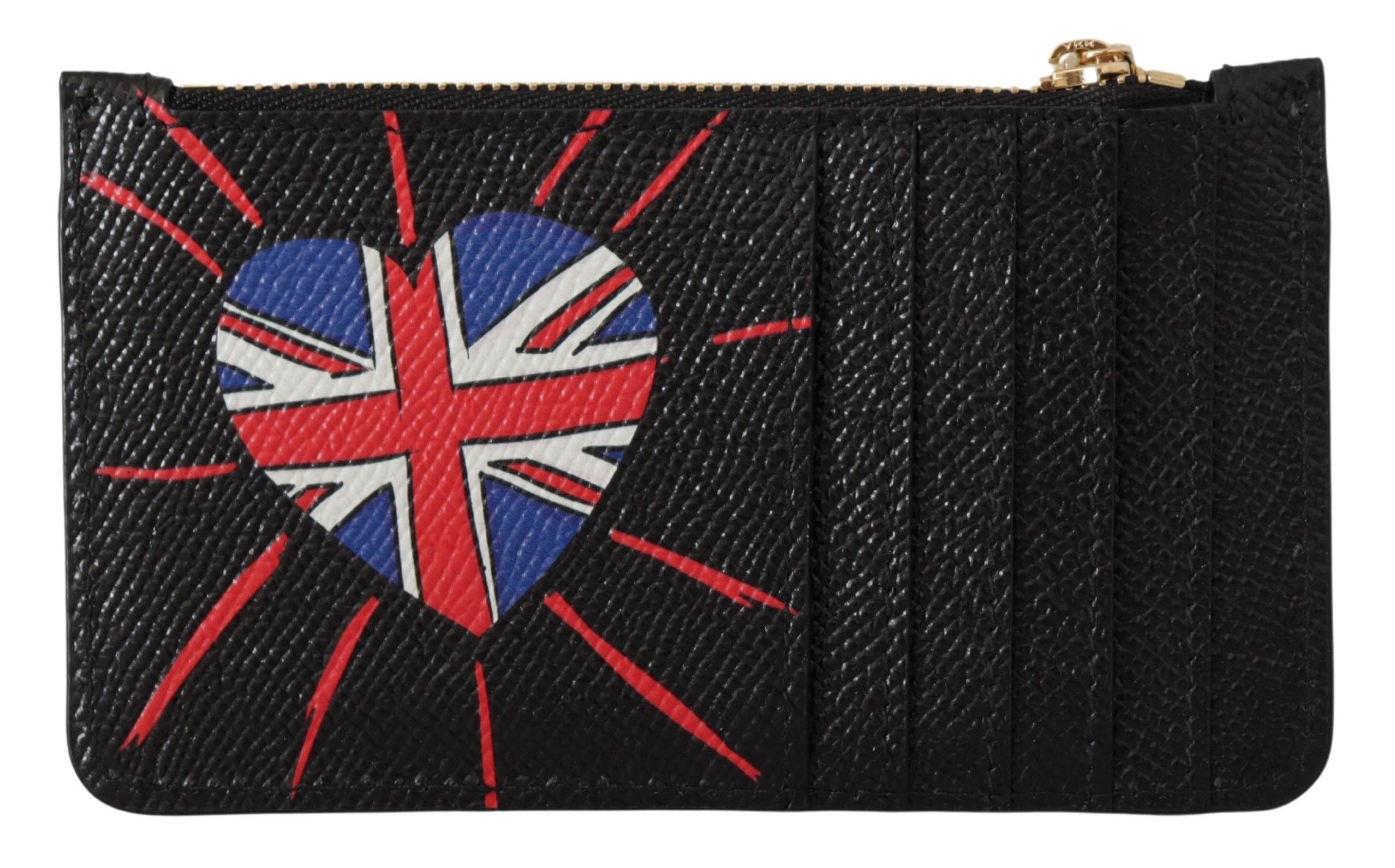Dolce & Gabbana Black Leather #DGLovesLondon Women Cardholder Coin Case  Wallet - Luxe Nova
