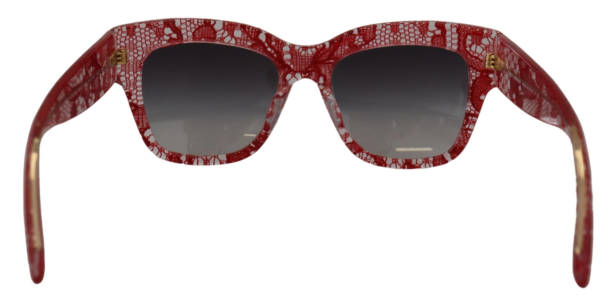 Dolce & Gabbana Red Lace Acetate Rectangle Shades  DG4231F  Sunglasses - Luxe Nova