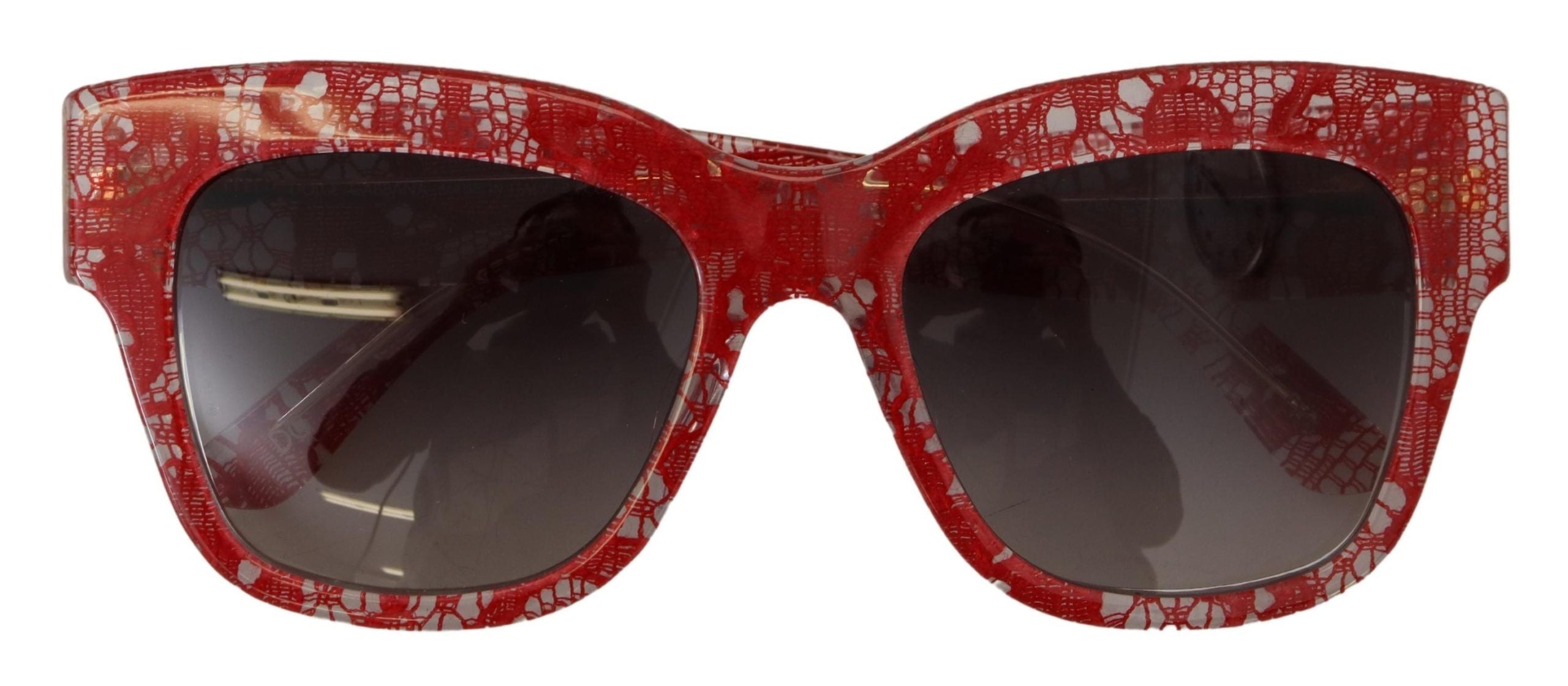 Dolce & Gabbana Red Lace Acetate Rectangle Shades  DG4231F  Sunglasses - Luxe Nova