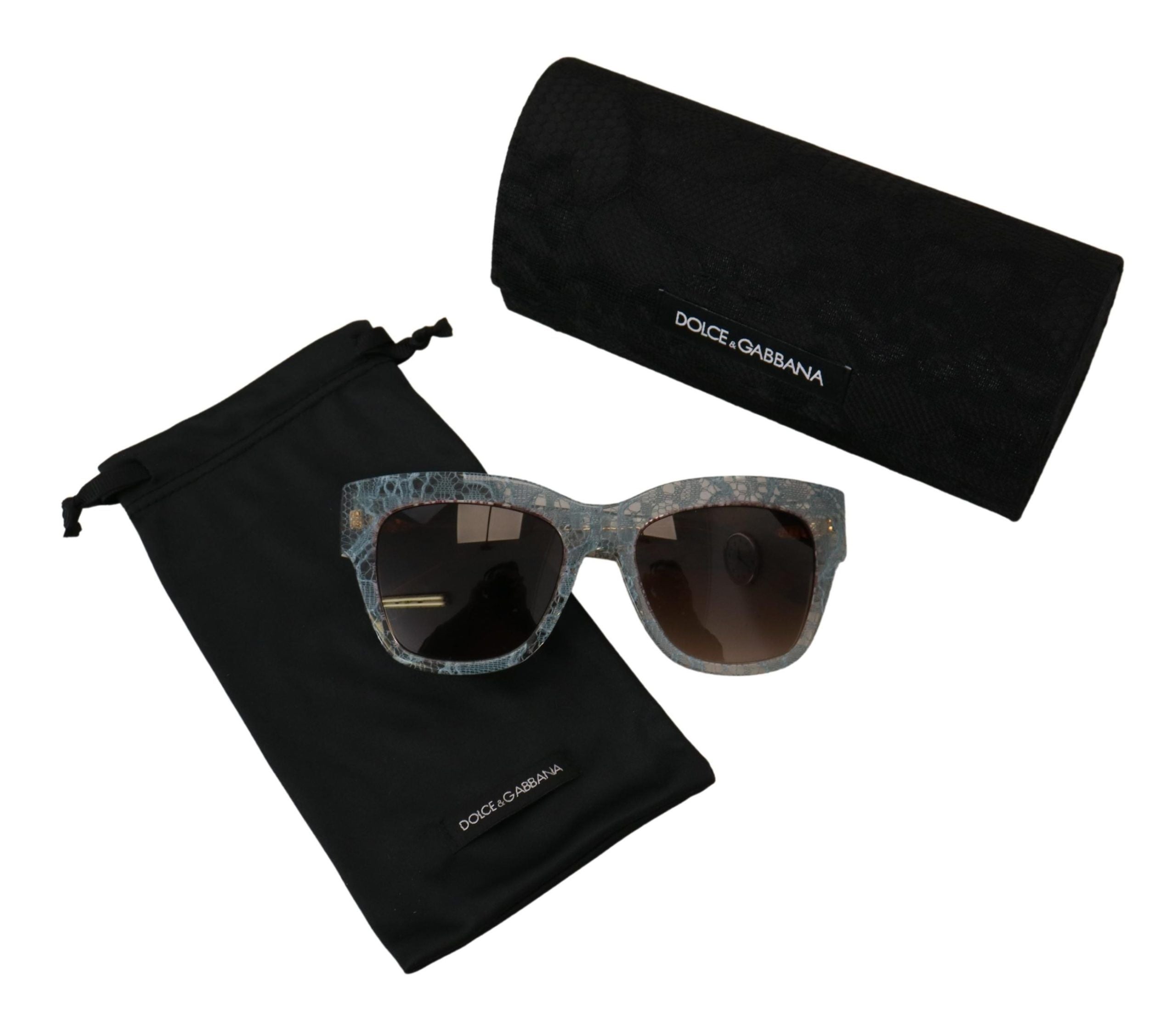 Dolce & Gabbana Blue Lace Acetate Crystal Butterfly DG4231 Sunglasses - Luxe Nova
