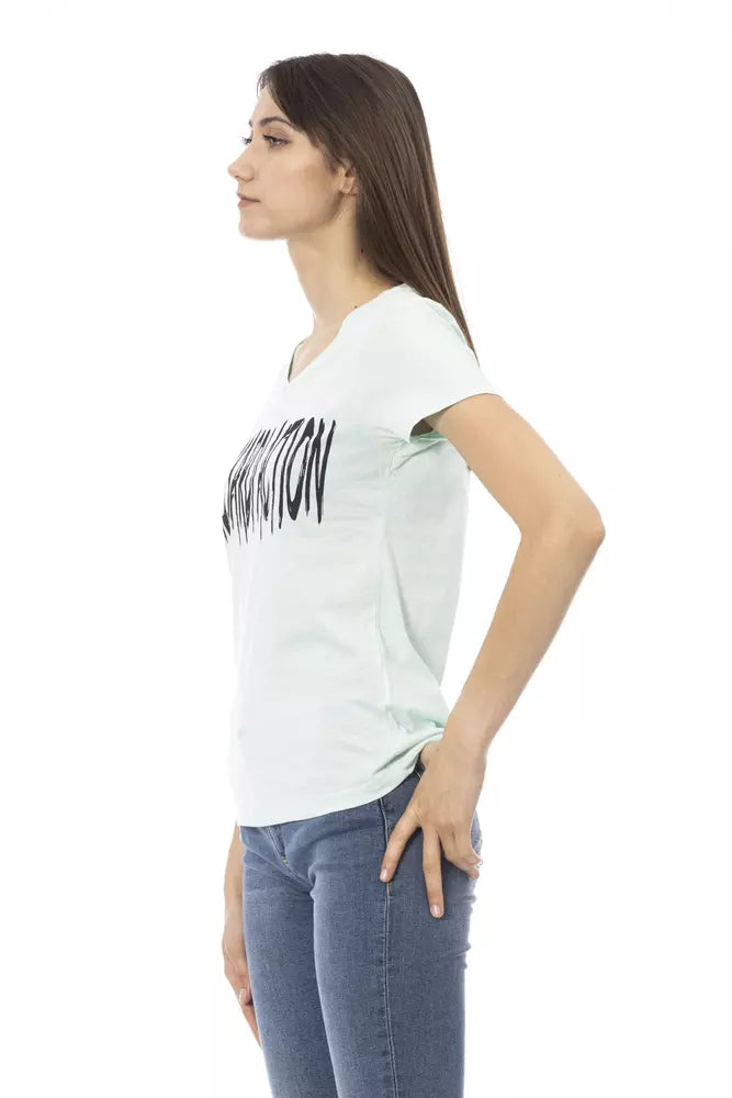 Trussardi Action Light Blue Cotton Women Top - Luxe Nova
