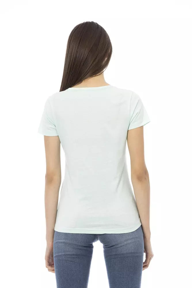 Trussardi Action Light Blue Cotton Women Top - Luxe Nova