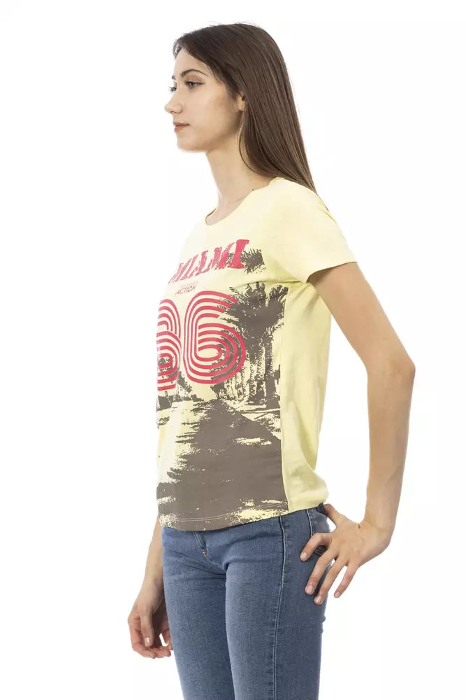 Trussardi Action Yellow Cotton Women T-Shirt - Luxe Nova