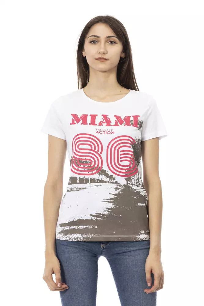 Trussardi Action White Cotton Women T-Shirt - Luxe Nova