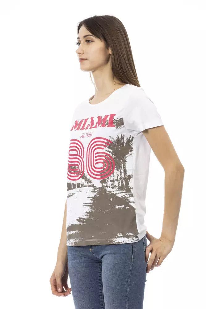 Trussardi Action White Cotton Women T-Shirt - Luxe Nova