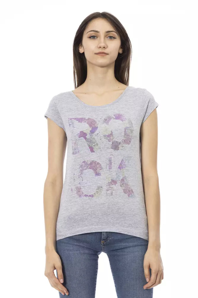 Trussardi Action Gray Cotton Women T-Shirt - Luxe Nova