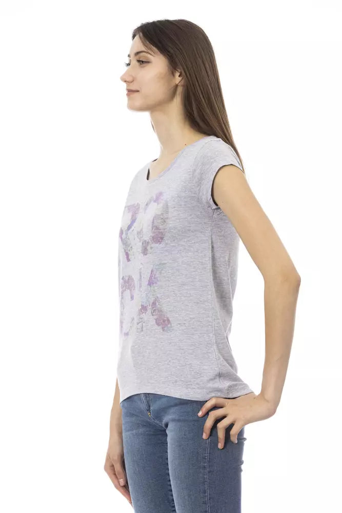 Trussardi Action Gray Cotton Women T-Shirt - Luxe Nova