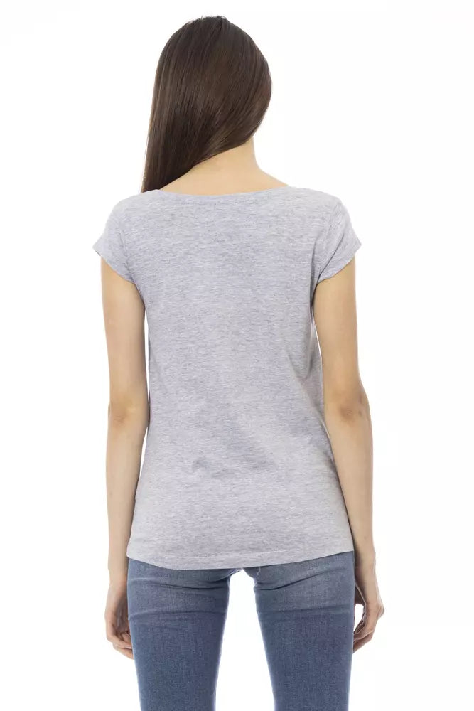 Trussardi Action Gray Cotton Women T-Shirt - Luxe Nova
