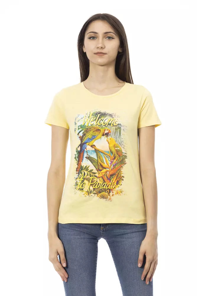 Trussardi Action Yellow Cotton Women T-Shirt - Luxe Nova