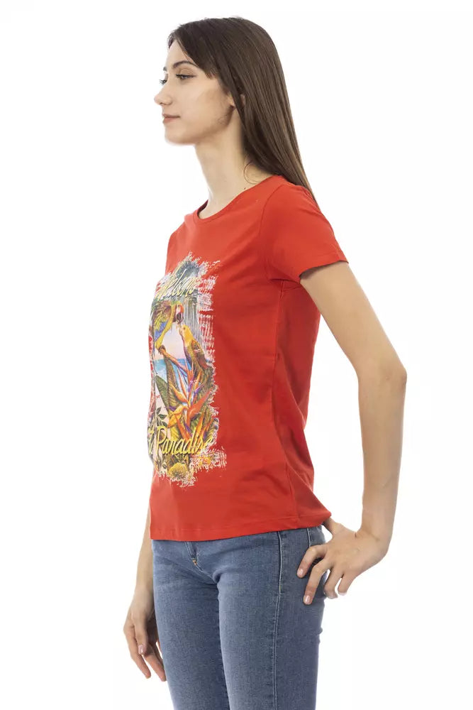 Trussardi Action Red Cotton Women T-Shirt - Luxe Nova