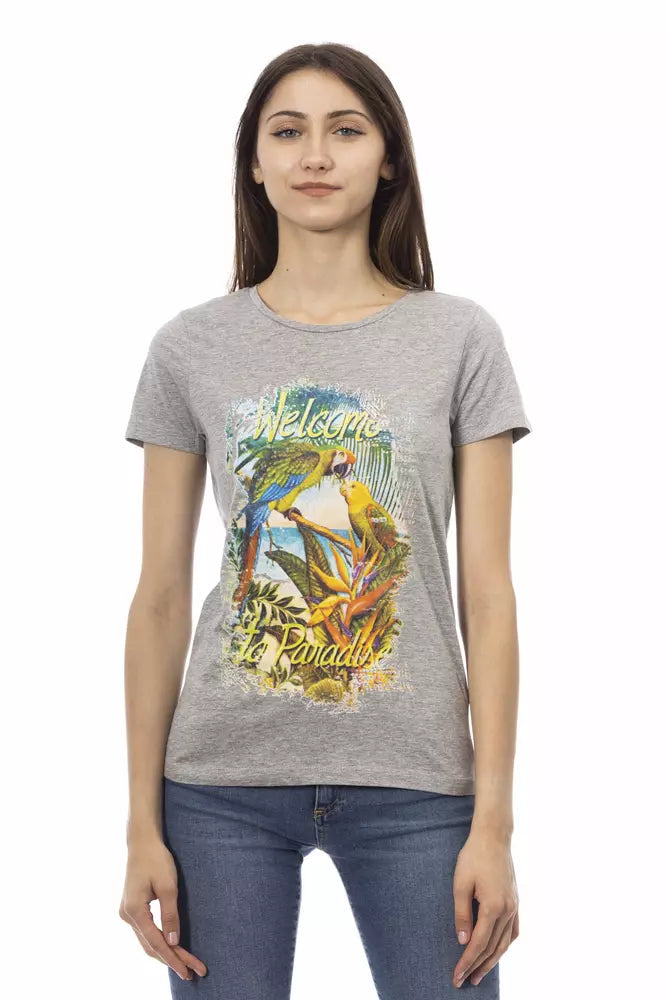Trussardi Action Gray Cotton Women T-Shirt - Luxe Nova