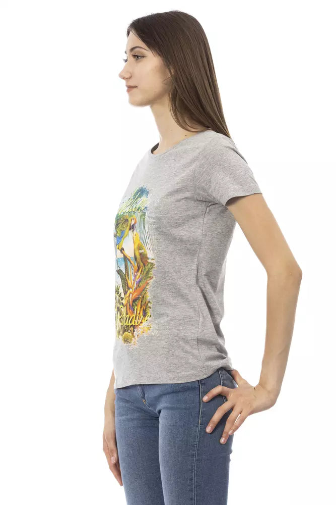 Trussardi Action Gray Cotton Women T-Shirt - Luxe Nova