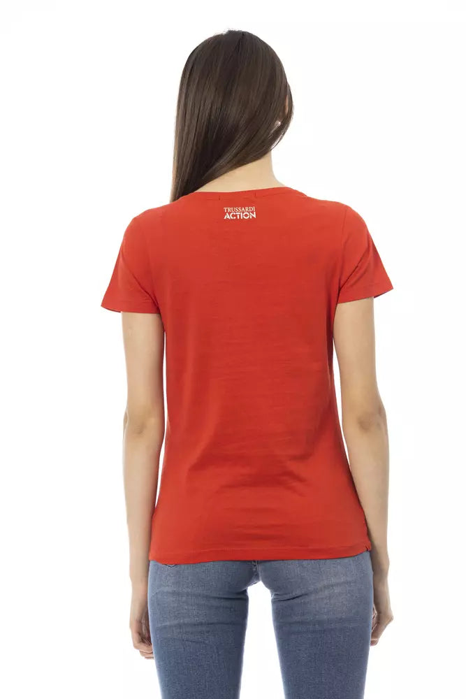 Trussardi Action Red Cotton Women T-Shirt - Luxe Nova