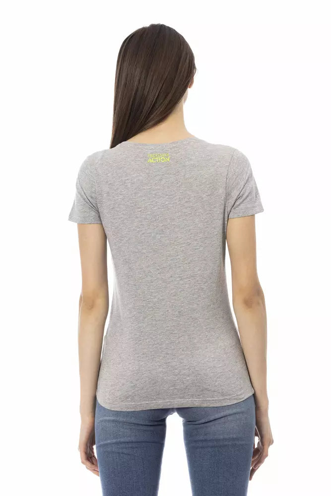 Trussardi Action Gray Cotton Women T-Shirt - Luxe Nova