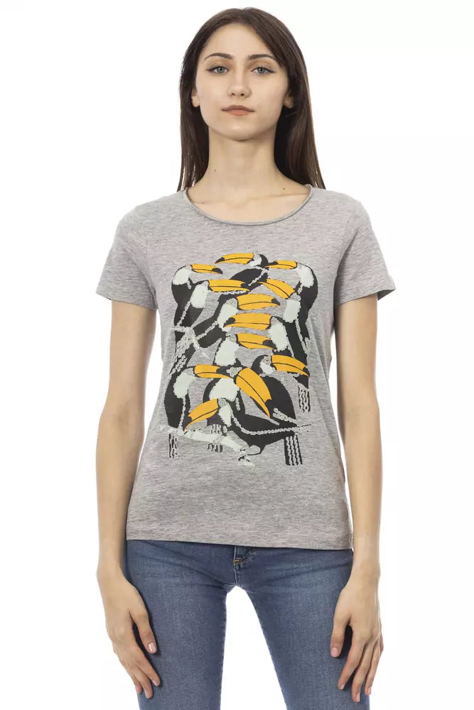 Trussardi Action Gray Cotton Women T-Shirt - Luxe Nova