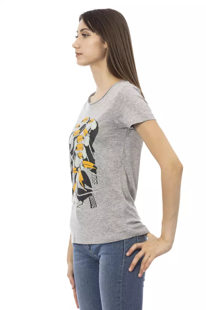 Trussardi Action Gray Cotton Women T-Shirt - Luxe Nova