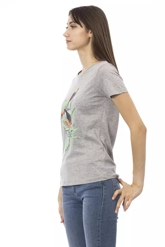 Trussardi Action Gray Cotton Women T-Shirt - Luxe Nova