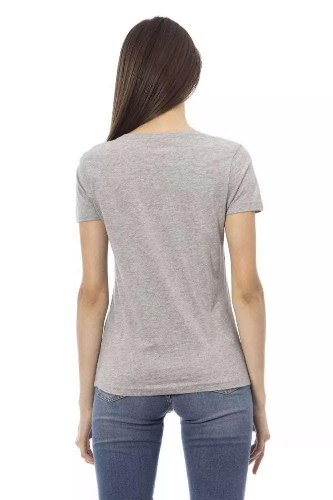 Trussardi Action Gray Cotton Women T-Shirt - Luxe Nova